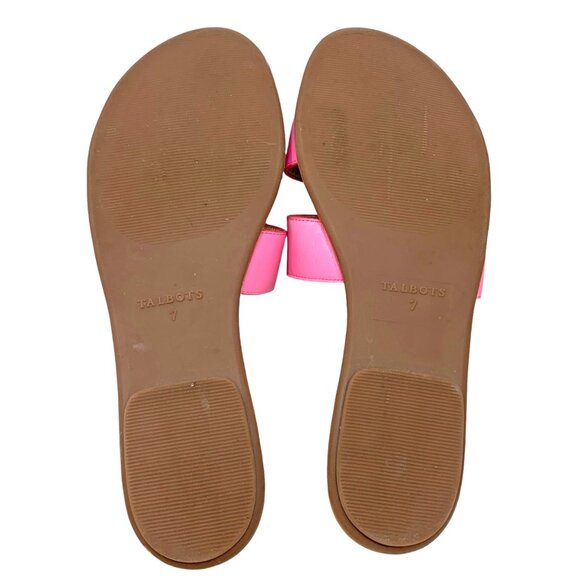 Talbots Hannah Persian Pink Vachetta Leather Slides - Picture 7 of 9